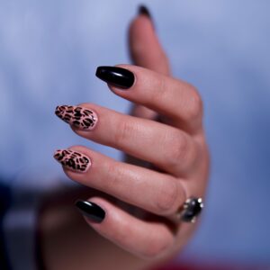 Midnight Leopard Almond Press-On Nail Set
